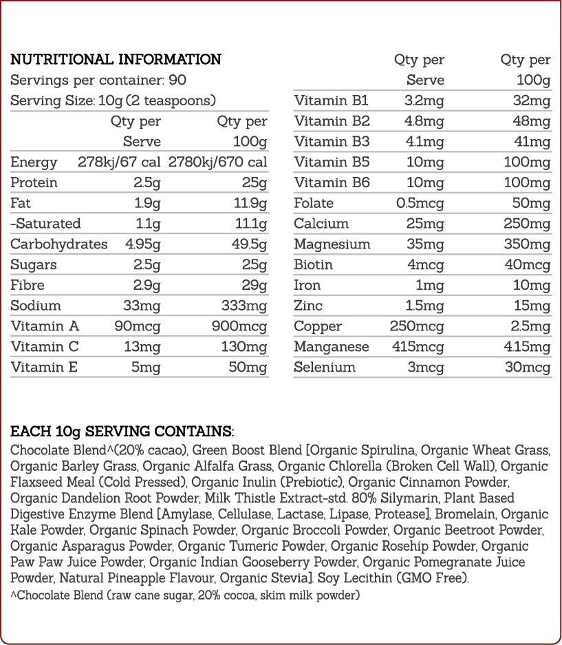 GREEN BOOST - CHOCOLATE BLEND 900g